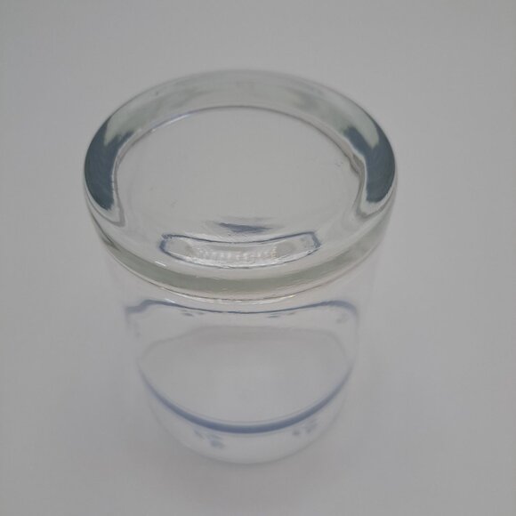 Vintage Clear Drinking Glass With Blue Floral Trim - Picture 8 of 9